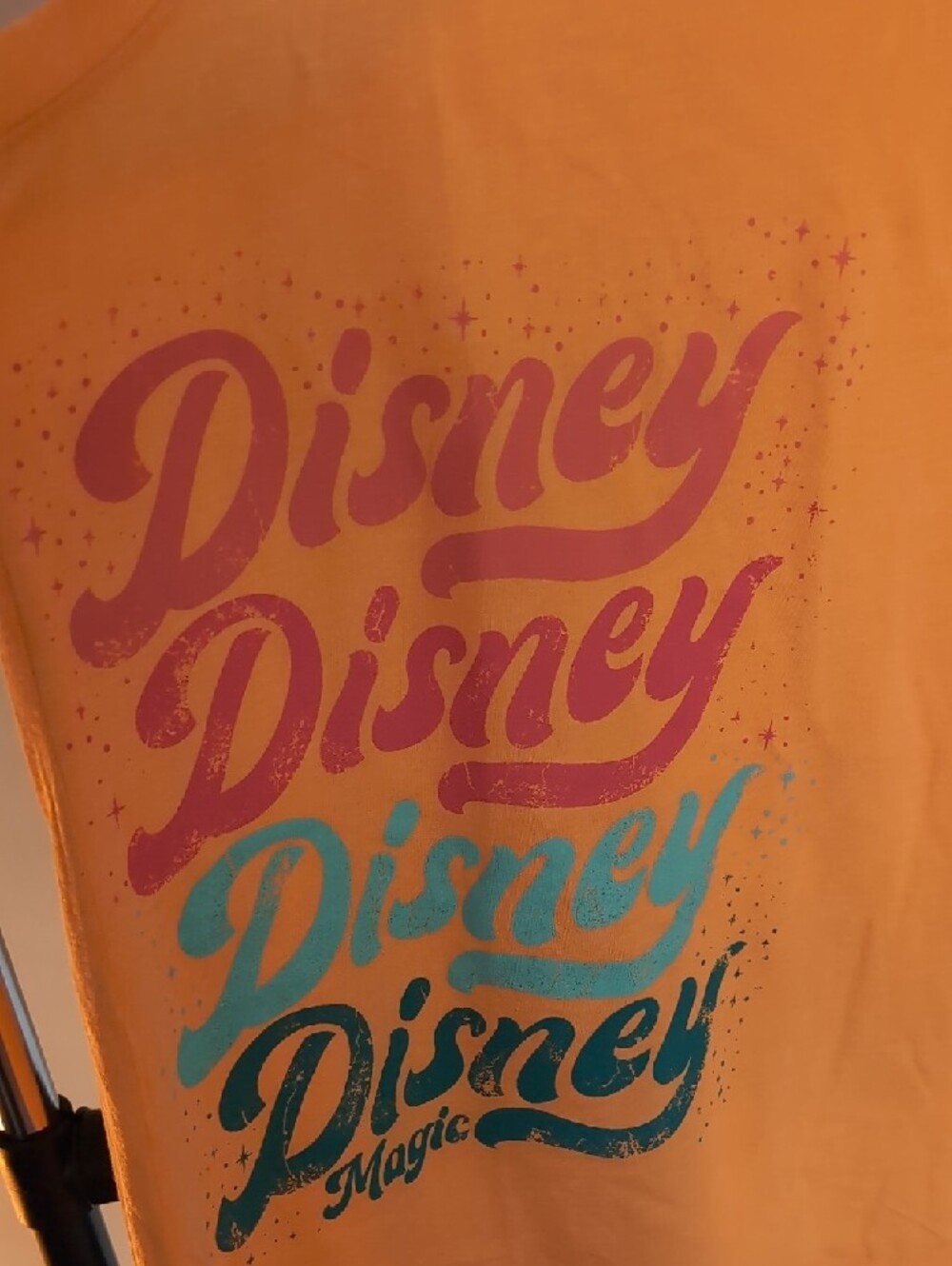 Disney Orange Racerback Tank with Multicolor Script - Picture 3 of 8